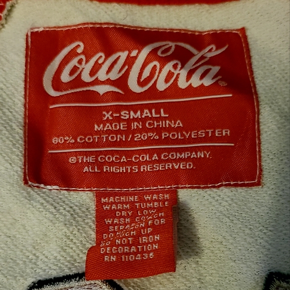 Vintage Collectible Coca-Cola Track Jacket Full Zip Crew Neck Sz XS NWT - Picture 4 of 8